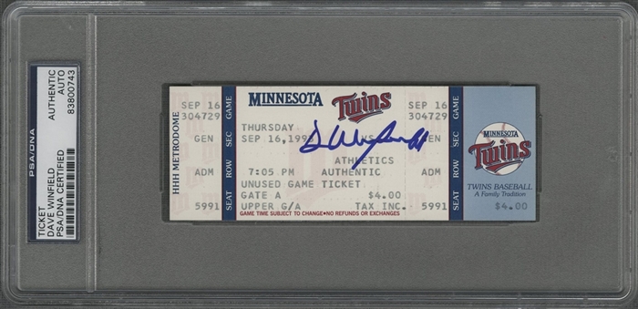 Dave Winfield Signed 3000th Hit Ticket (PSA)